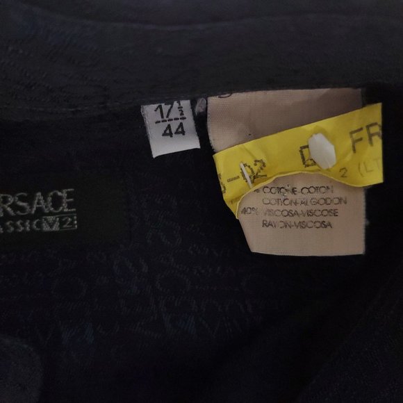 17 1/2 XL VTG VERCACE V2 ALL Over Print Mens Shirt - Picture 13 of 16